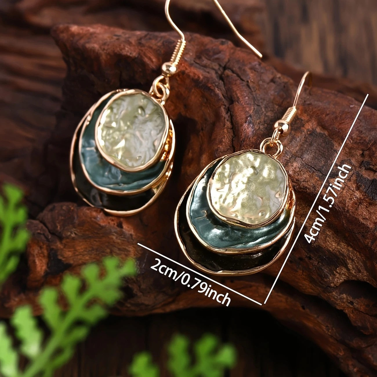 Vintage Boho Jewelry Setl Multilayer Round Pendant Necklace and Earrings