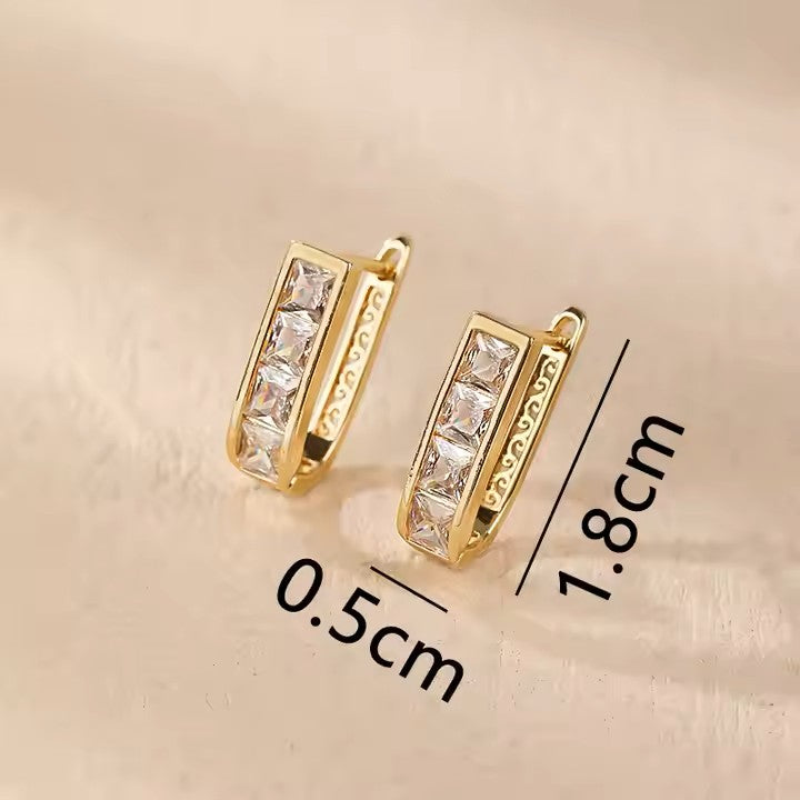 Gold Plated Cubic Zirconia Hoop Earrings