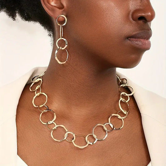 2pcs Circle Design Jewelry Set