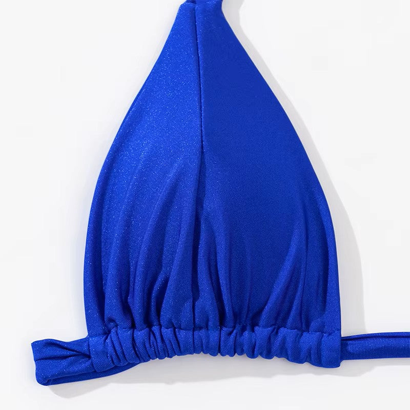 Sexy Solid Shiny String Micro Two Piece Bikini