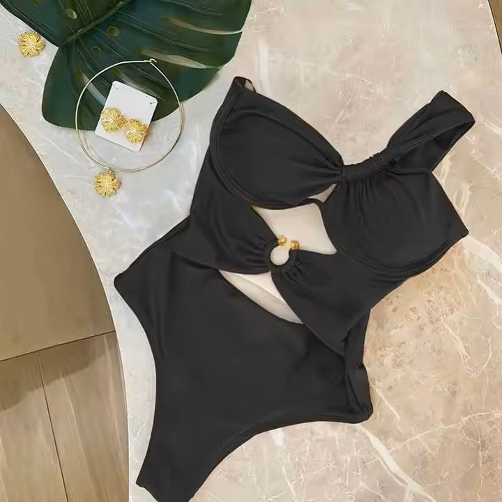 Cut Out Bathingsuit Beachwear One Shoulder