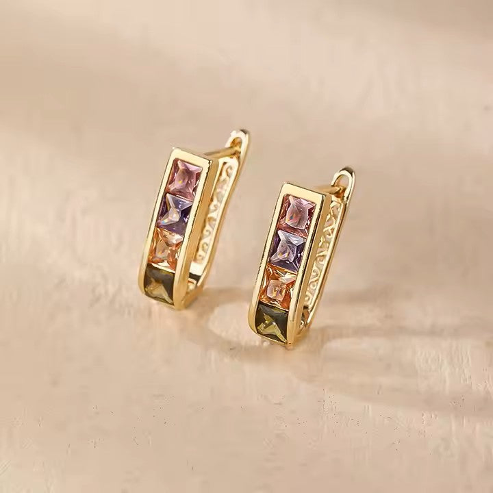 Cubic Zirconia Hoop Earrings