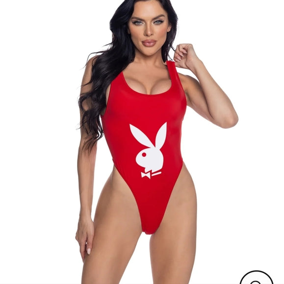 Black or Red Bunny Icon 1-PC Swimsuit
