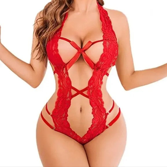Red Deep Neck Teddy