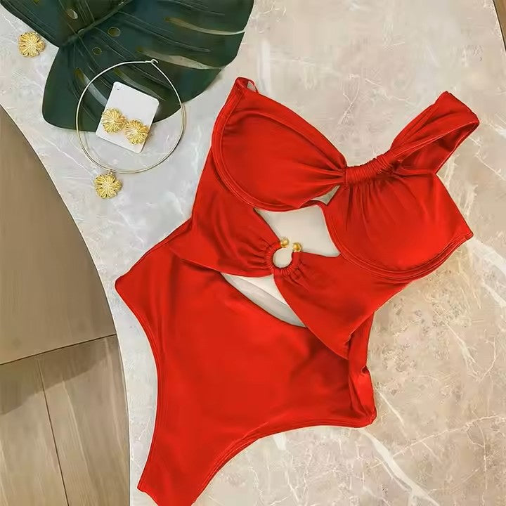 Cut Out Bathingsuit Beachwear One Shoulder