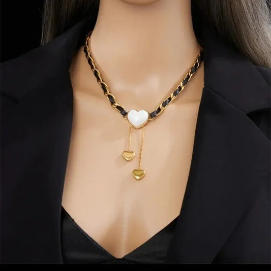 Stainless Steel Pearl Necklace Jewelry