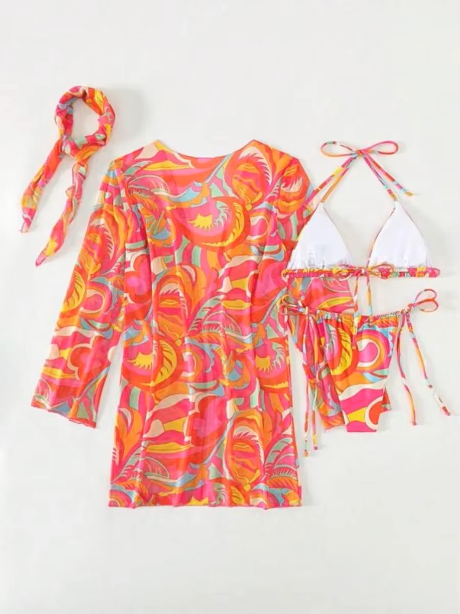 4-Piece Bikini Set Pink