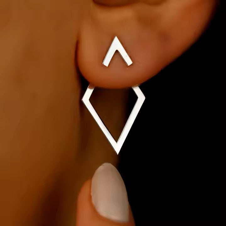 1 Pair of Metal Geometric Diamond Shaped Arrow Earrings