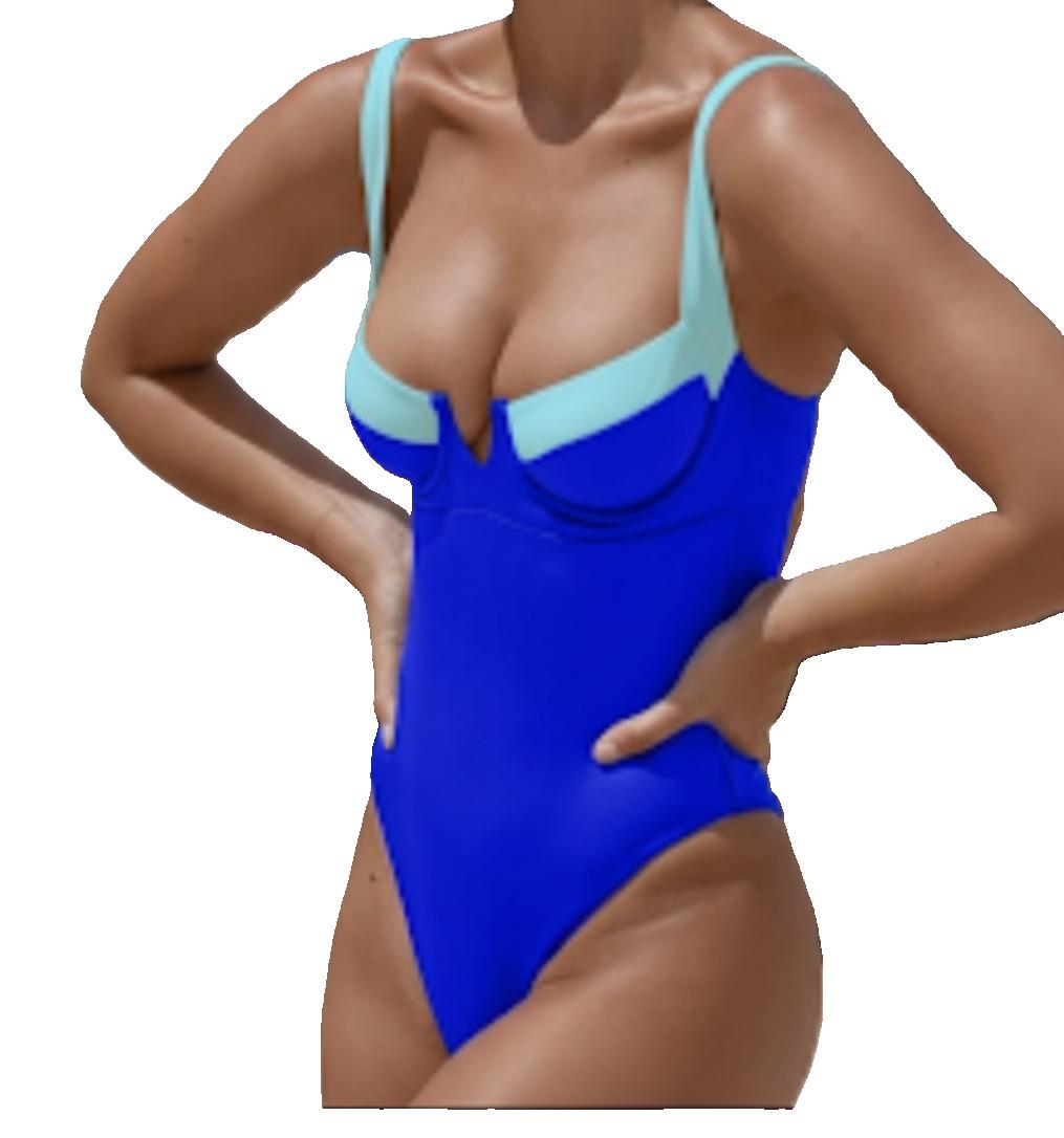 Electric Blue two tone Sexy whole piece