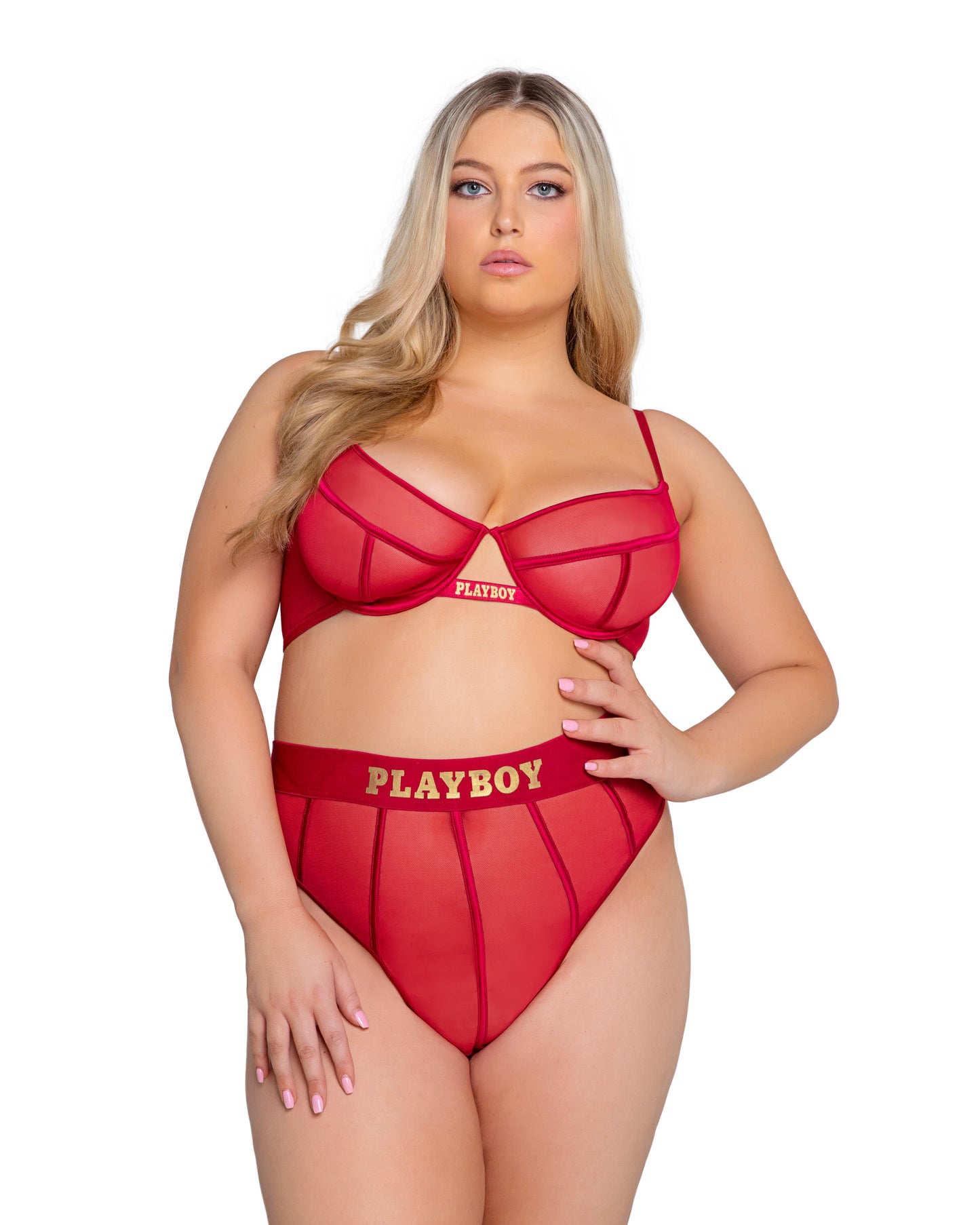 Playboy Burgundy Cage 2-Piece Set