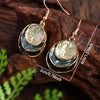Vintage Boho Jewelry Setl Multilayer Round Pendant Necklace and Earrings