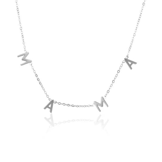 MAMA Necklace 18K Gold Plated Stainless Steel Letters Necklace