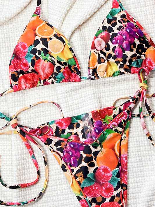 Fruit Print Braziian Bikini