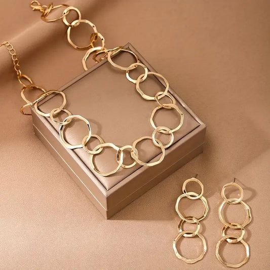 2pcs Circle Design Jewelry Set