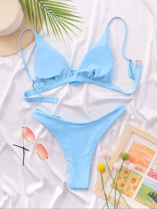 Light Blue with Flower accent bikini