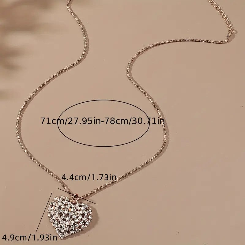 Rhinestone Heart Pendant