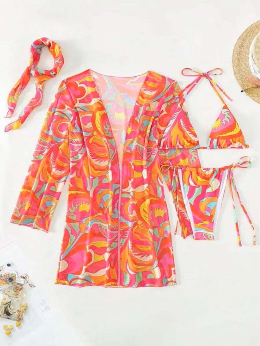 4-Piece Bikini Set Pink