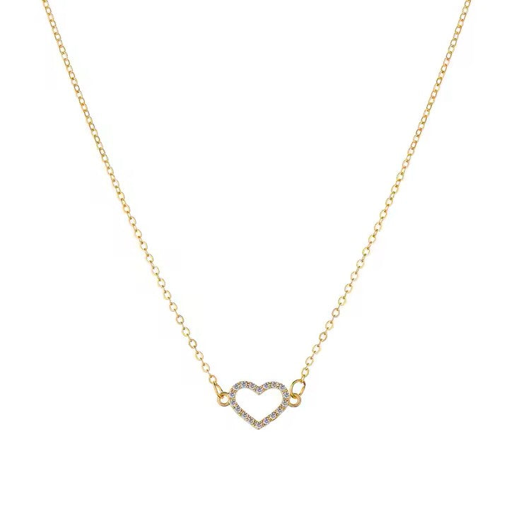 Exquisite Rhinestone Heart Pendant Necklace