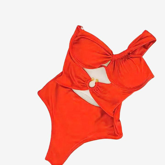 Cut Out Bathing suit Beachwear One Shoulder
