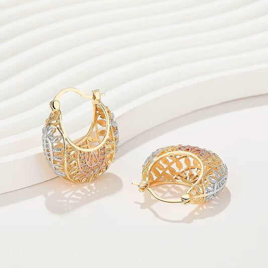 18K Laminated Gold Earrings Hoop Plated Earrings Fashion