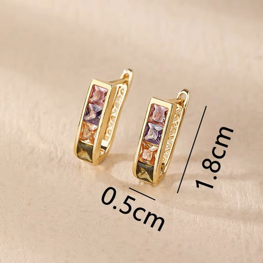Cubic Zirconia Hoop Earrings