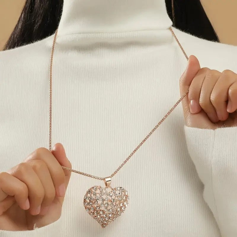 Rhinestone Heart Pendant