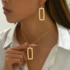 Glamorous Geometric Golden-Plated Jewelry Set