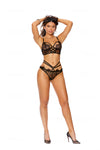 Black Eyelash Lace Cami Top and Panty