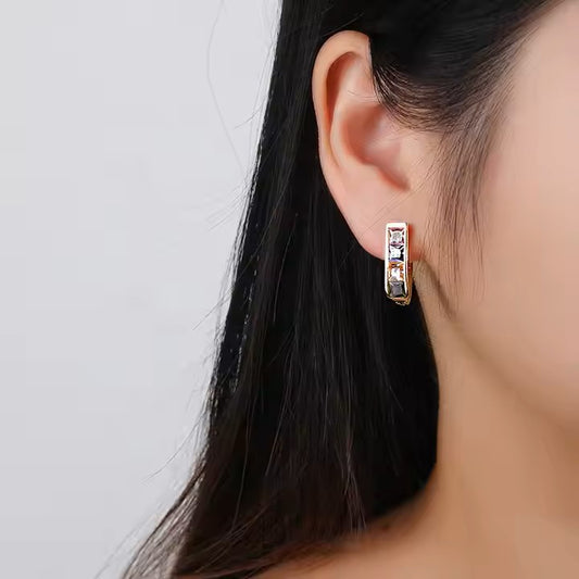 Cubic Zirconia Hoop Earrings