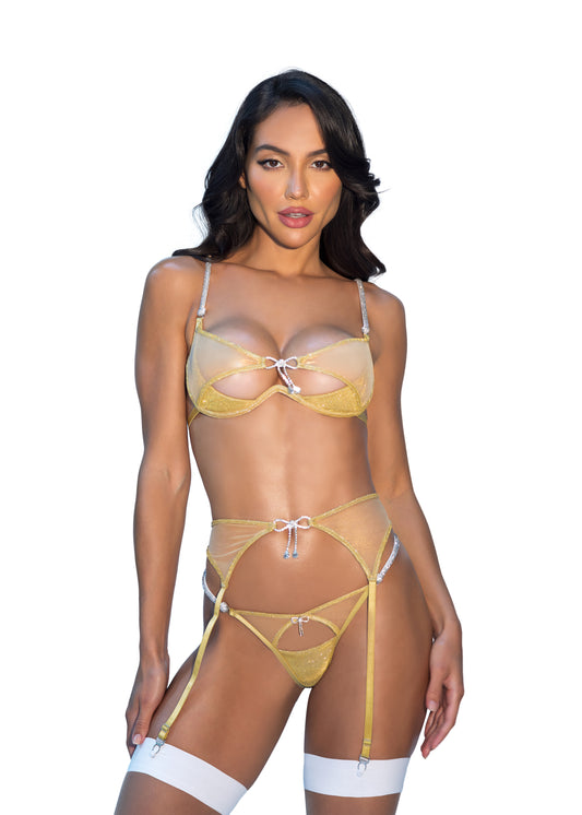 Gilded Beauty 3 Piece Garter Set