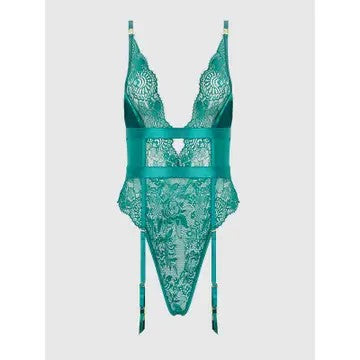 House of Desire Helena Lace Satin Wireless Teddy