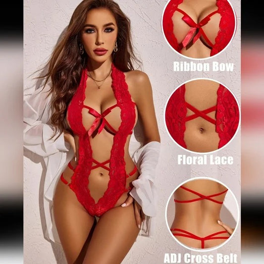 Red Deep Neck Teddy