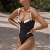 Two Color One Piece Bathing Suit