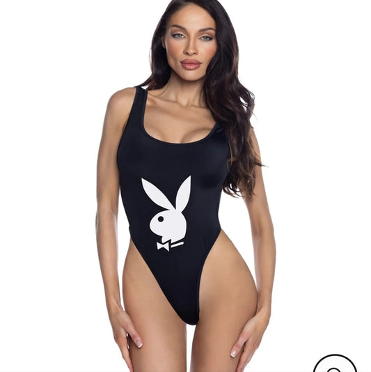Black or Red Bunny Icon 1-PC Swimsuit