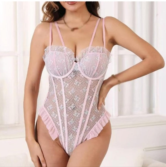 Pink/Purple Lace Teddie